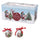 Set mit 14 Weihnachtskugeln Ø7,5 cm aus Polyfoam mit Schachtel Weihnachtsmann auf Fahrrad