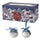 Set mit 14 Weihnachtskugeln Ø7,5 cm aus Polyfoam mit weißer und blauer Box