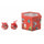 Set mit 14 Weihnachtskugeln Ø7,5 cm aus Polyfoam mit roter Naif-Box