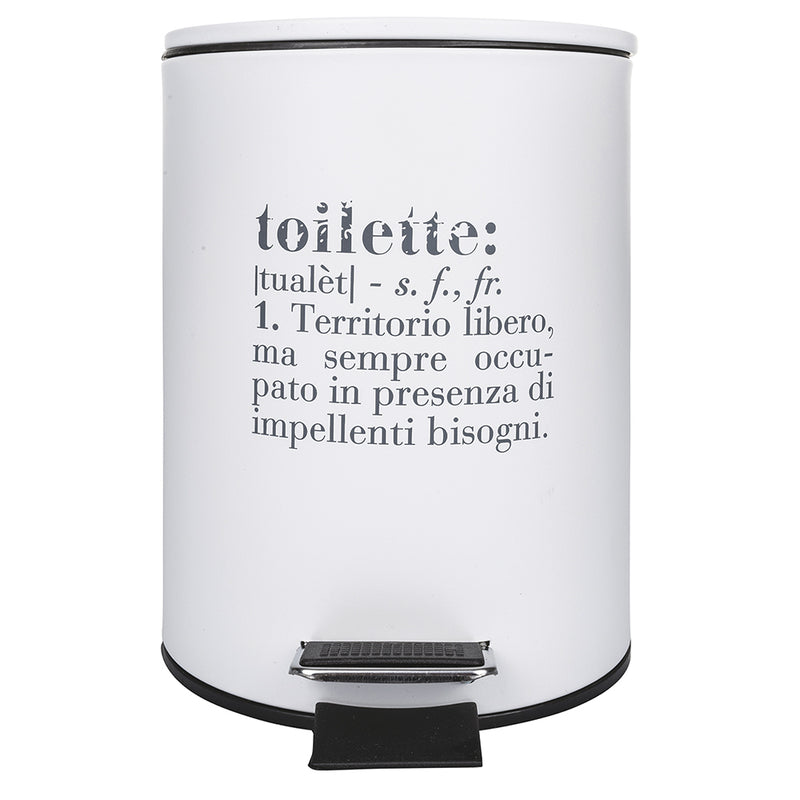 Pattumiera "Toilette" 3 Litri Ø17x23,5 cm in Plastica Villa D’este Home Tivoli Bianco-1