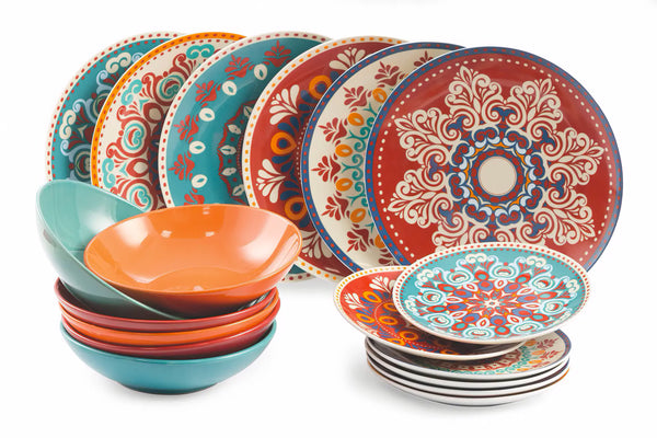 prezzo Tafelservice 18 Teile aus mehrfarbigem Porzellan Villa d'Este Home Tivoli Shiraz