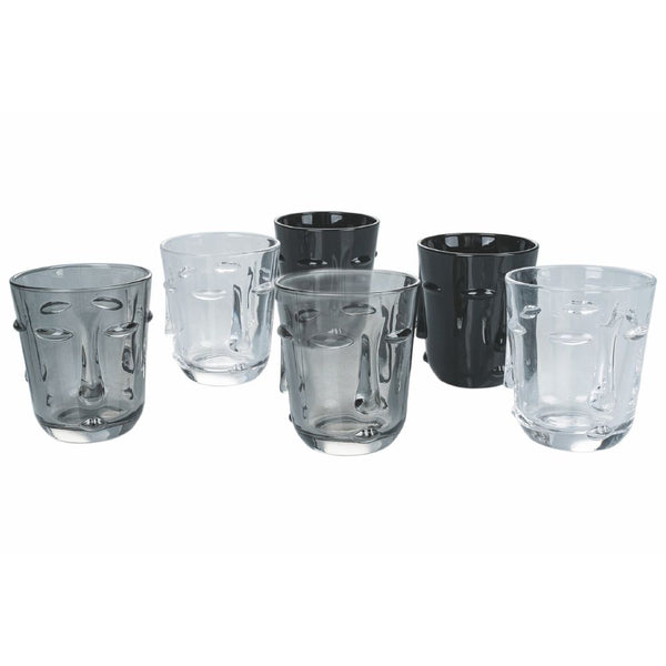 Set mit 6 Vis à Vis Stones Wassergläsern in Villa d'Este Home Tivoli transparentes graues schwarzes Glas acquista