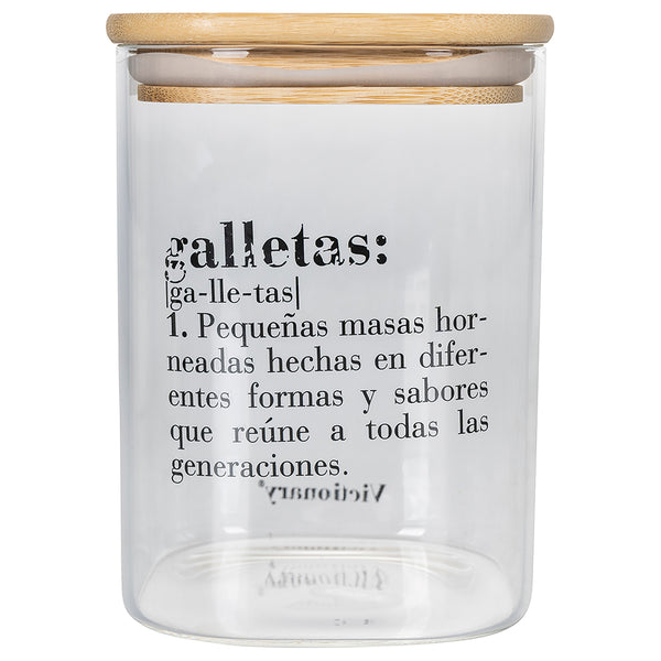 Keksdose mit "Galletas" Schriftzug 1 Liter in Glas Villa D'este Home Tivoli Spanisch acquista