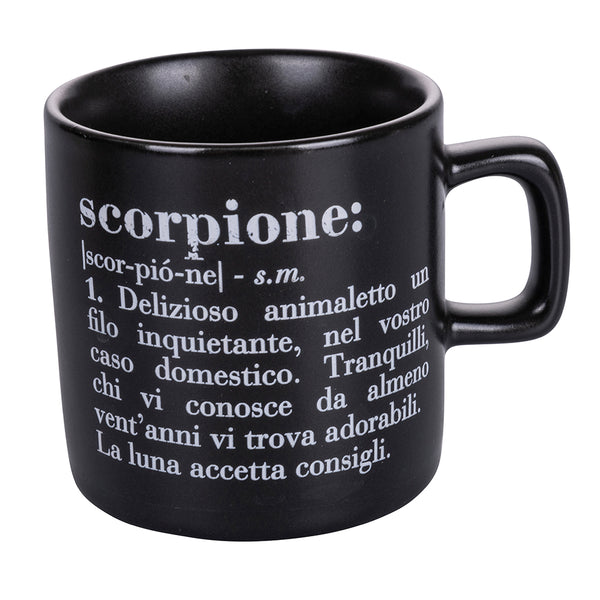 Sternzeichen Kaffeetasse "Skorpion" Ø6x6,5 cm in Bone China Villa D'este Home Tivoli Schwarz sconto