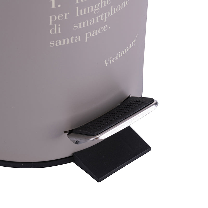 Pattumiera "Toilette" 3 Litri Ø17x23,5 cm in Plastica Villa D’este Home Tivoli Tortora-4