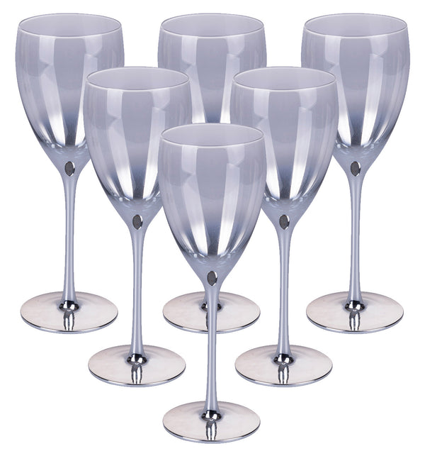 acquista Set mit 6 Très Chic Weingläsern aus Glas Villa d'Este Home Tivoli Silber