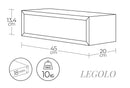 Mensola da Parete 1 Cassetto 45x13,4x20 cm in Fibra di Legno Lego Bianco-6