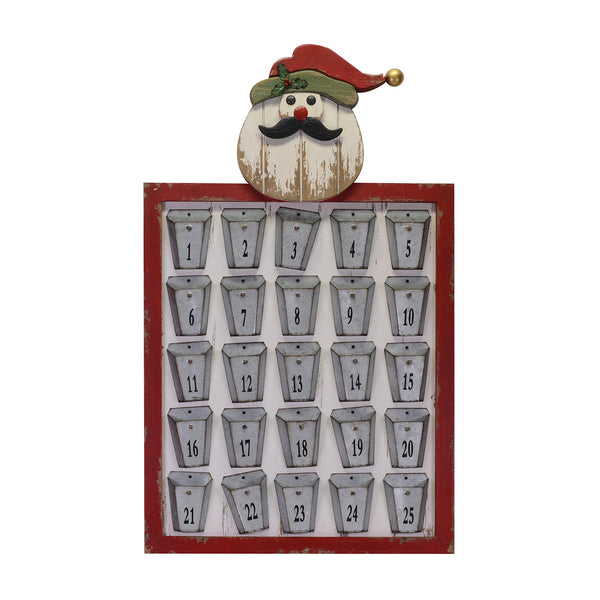 Weihnachtsmann-Adventskalender aus Holz und Metall cm 50,5x83x3 prezzo