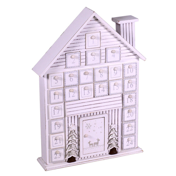 prezzo Holz-Adventskalender weißes Haus cm 26x6xh37,5