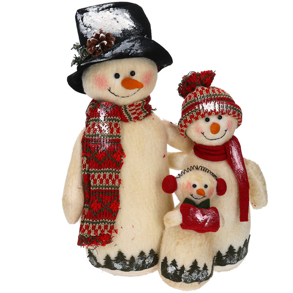 acquista Snowman Family Türstopper aus weißem Stoff cm 27x37
