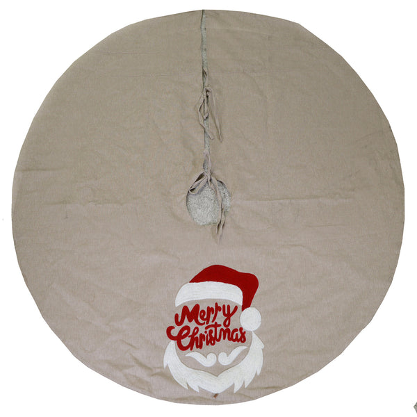 Weihnachtsbaum-Sockelbezug aus beigefarbenem Weihnachtsmann-Stoff cm Ø70 online
