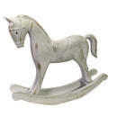 Cavallo a Dondolo Decorativo in Legno bianco cm 37x8xh32-1