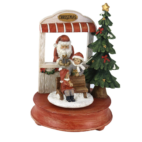 Glockenspiel aus Harz Weihnachtsmann mit roter Musik cm 17x16xh23,5 acquista