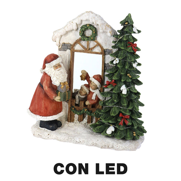 sconto Spieluhr aus Harz Weihnachtsmann mit roter LED cm 22x9,5xh22,5
