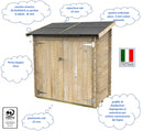 Casetta Box da Giardino per Attrezzi 155x85 cm con Porta Doppia Cieca in Legno Naturale-4