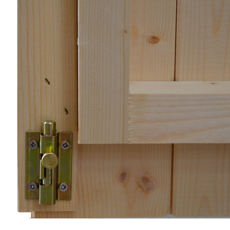 Casetta Box da Giardino per Attrezzi 155x85 cm con Porta Doppia Cieca in Legno Naturale-8