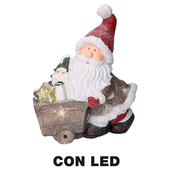 acquista Weihnachtsmannpuppe aus Harz mit roter LED cm 39,5x17,5xh47,5
