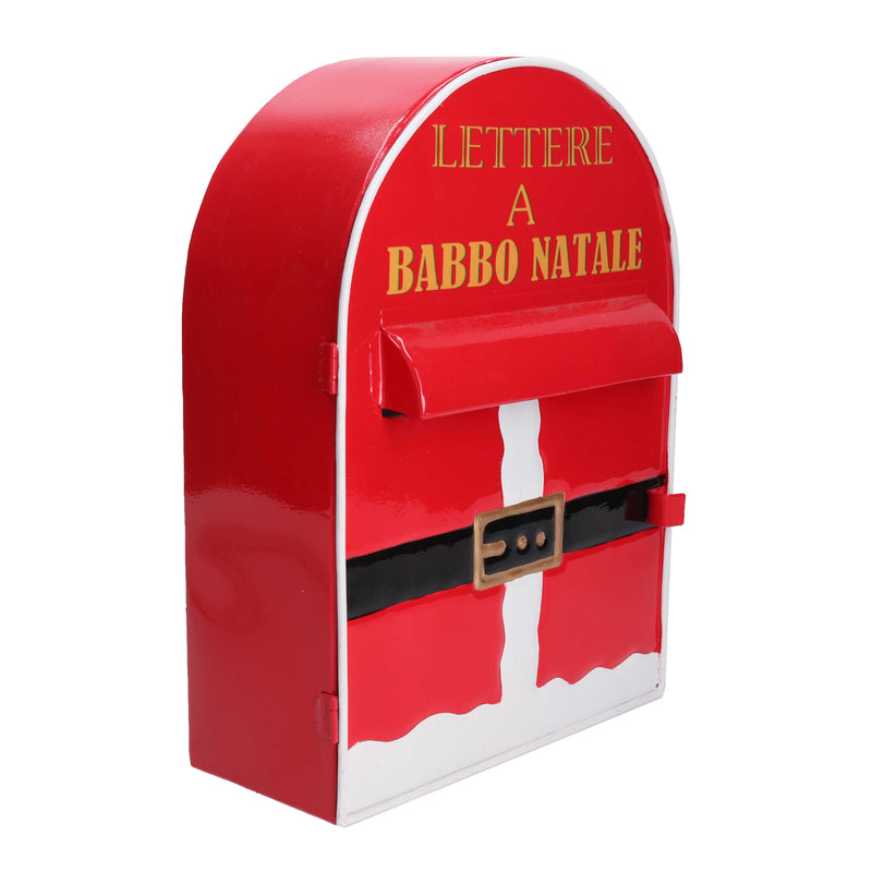 Cassetta posta in Metallo babbo natale rosso cm 22,5x12xh30-1