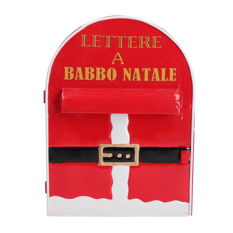 Cassetta posta in Metallo babbo natale rosso cm 22,5x12xh30-3