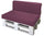 Kissen für Paletten 120 x 80 cm Sitz und Rücken aus lilafarbenem Polyester von Avalli