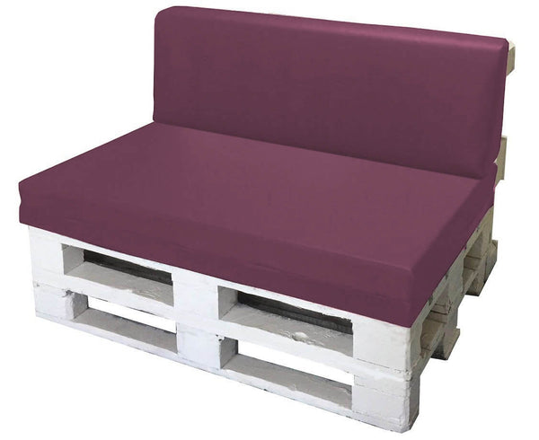 sconto Kissen für Paletten 120 x 80 cm Sitz und Rücken aus lilafarbenem Polyester von Avalli