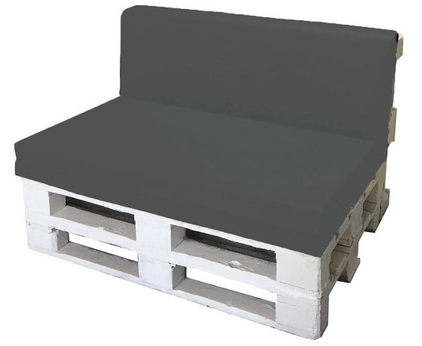 Kissen für Paletten 120 x 80 cm Sitz und Rückenlehne aus grauem Polyester von Avalli prezzo
