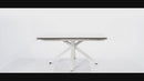 Ausziehbarer Tisch 160/240x90x76 cm aus Metall mit Keramikplatte auf grauem Marmorglas