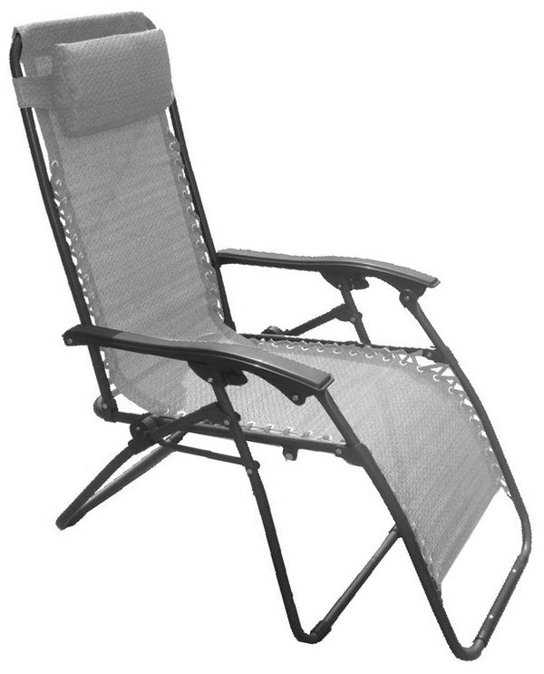 sconto Zero Gravity Reclining Folding Liegestuhl aus Stahl und Textilene Becker Fiume Grey