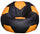 Bean Bag Pouf Ø100 cm in Baselli Black und Orange Soccer Ball