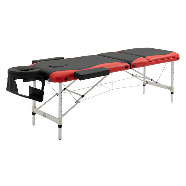 Physiotherapie-Massageliege 2 Gelenke 215 x 60 x 84 cm aus schwarzem und rotem Aluminium prezzo