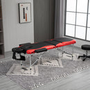Lettino da Massaggio Fisioterapia 2 Snodi 215x60x84 cm in Alluminio Nero e Rosso-2
