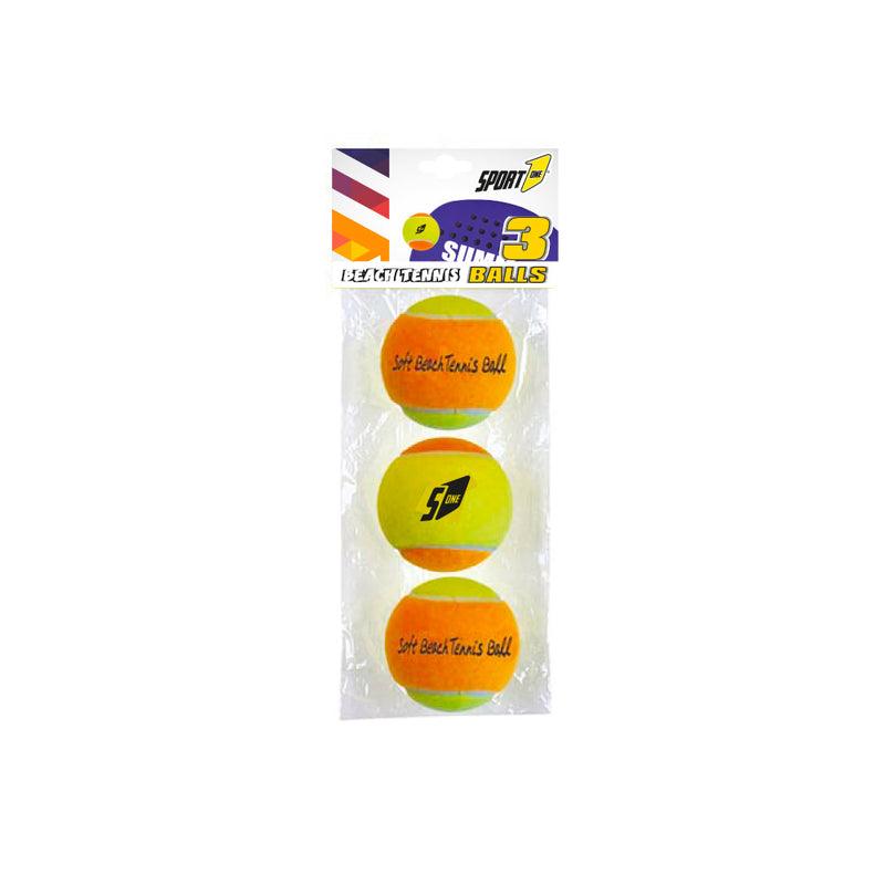 Set 3 Palline per  Beach Tennis Bicolore Giallo/Arancio-2