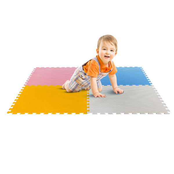 acquista Tappeto Puzzle 4pz per Bambini Componibile Mega Quadrotti Multicolore