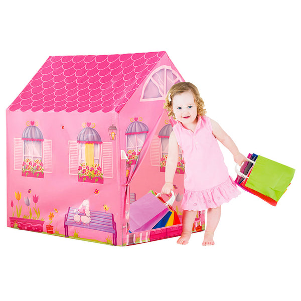 Tenda da Gioco per Bambini 95x72x105 cm Struttura in Plastica Tubolare Principessa Rosa sconto