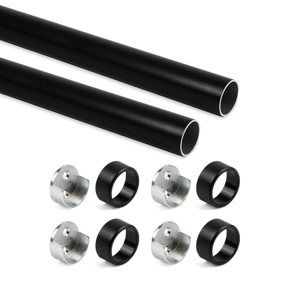online Set mit 2 Emuca Kleiderstangen aus schwarzem Aluminium für runden Kleiderschrank Ø28x75 cm