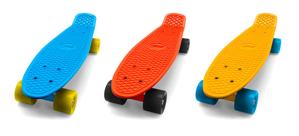 prezzo Skateboard con Tavola 57 cm in PP Street Cruizer Azzurro Arancio e Giallo