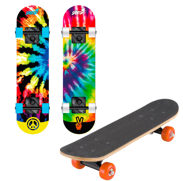 Skateboard con Tavola 80 cm in Legno Concava Hippy Multicolore prezzo