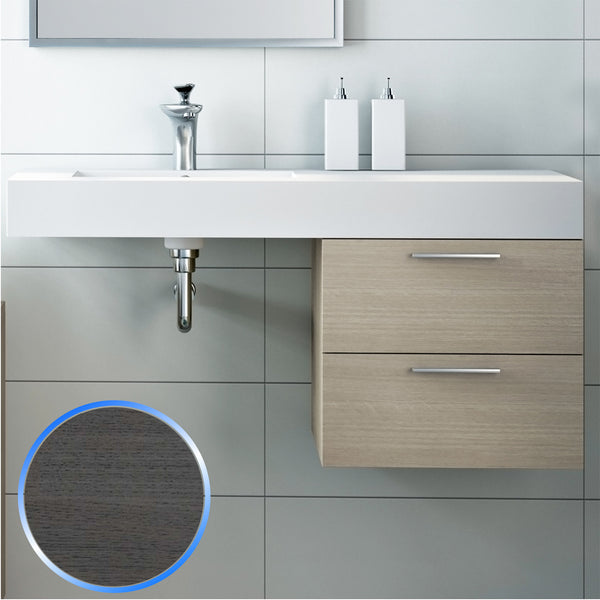 Badezimmer-Hängeschrank aus grauem Eichenholz 45 cm Fosterberg Porto 3 prezzo