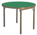 Tavolo da Gioco Rotondo Pieghevole Ø100 cm in Legno Panno Verde Del Fabbro Moon-1