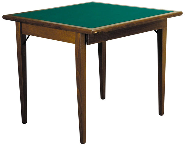 acquista Klappbarer quadratischer Spieltisch 90x90 cm aus Holz mit grünem Tuch von Blacksmith Poker