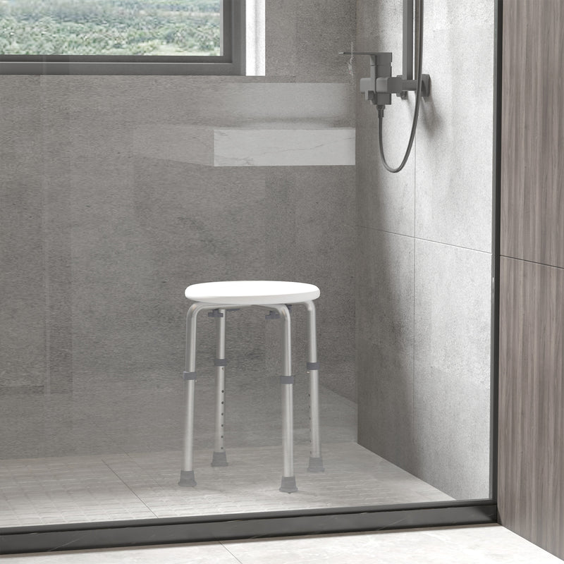 Sgabello per doccia bagno altezza regolabile antiscivolo bianco -2
