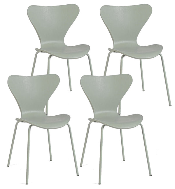 prezzo Set mit 4 Stühlen 50 x 49,5 x 82 cm aus grünem Kunststoff
