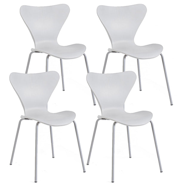 prezzo Set mit 4 Stühlen 50 x 49,5 x 82 cm aus hellgrauem Kunststoff
