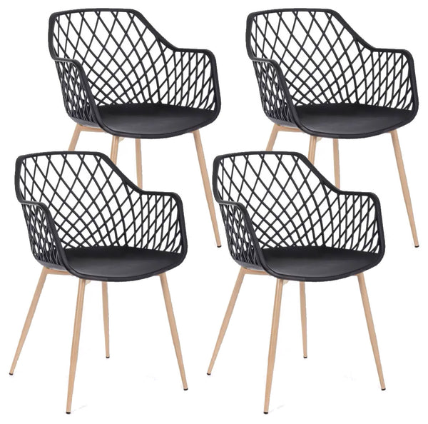 Set mit 4 Stühlen 58 x 54 x 85,5 cm aus schwarzem Kunststoff prezzo