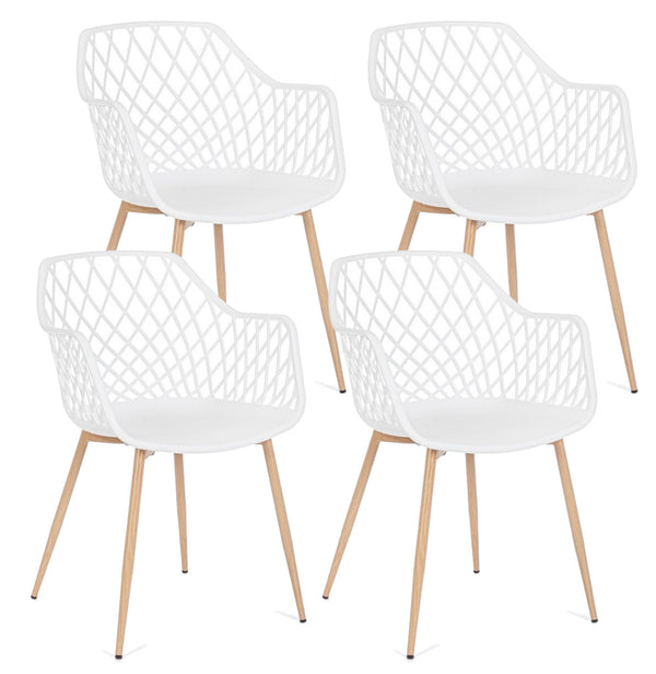 Set mit 4 Stühlen 58 x 54 x 85,5 cm aus weißem Kunststoff sconto