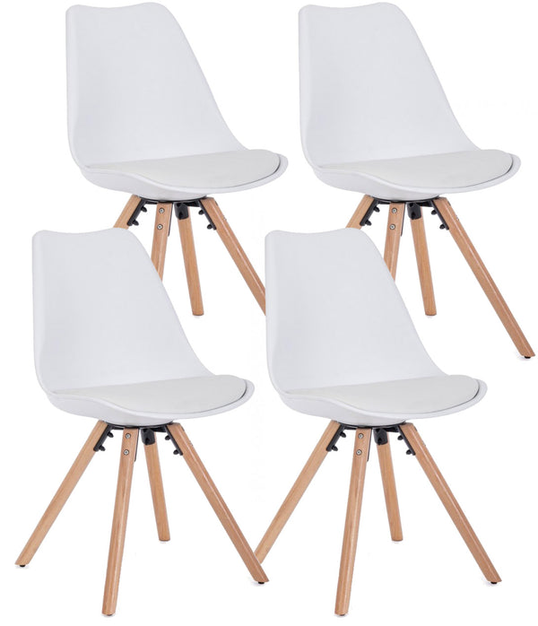 Set mit 4 Stühlen 54x49x83,5 cm in weißem Kunstleder acquista