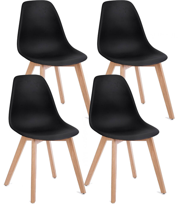 Set mit 4 Stühlen 51,5 x 46,5 x 86 cm aus schwarzem Kunststoff sconto