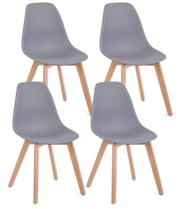 Set mit 4 Stühlen 51,5 x 46,5 x 86 cm aus grauem Kunststoff prezzo