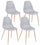 Set mit 4 Stühlen 53 x 46 x 82 cm aus grauem Polypropylen