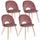 Set mit 4 Stühlen 53 x 60 x 82 cm aus Polyester mit rosa Samteffekt